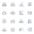 Discussion line icons collection. Debate, Dialogue, Conversation, Opinion, Analysis, Discourse, Argument vector and