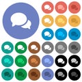 Discussion round flat multi colored icons