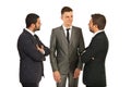 Discussion on three business men Royalty Free Stock Photo