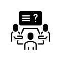 Black solid icon for Discussions, debate and teamwork Royalty Free Stock Photo
