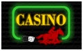 Neon banner of casino