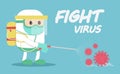 Disease control experts fighting with virus. COVID-19