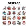 Disease Human Problem Collection Icons Set Vector