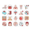 Disease Human Problem Collection Icons Set Vector .