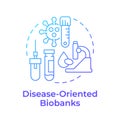 Disease oriented biobanks blue gradient concept icon Royalty Free Stock Photo