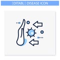 Disease spread stop line icon. Editable