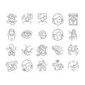 disease symptom health icons set vector