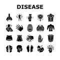 disease symptom health icons set vector