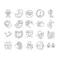 disease symptom health icons set vector