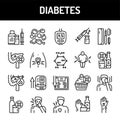 Diseases color line icons set. Isolated vector element.