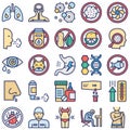 Diseases and Treatment Isolated Vector Icon every single icon can easily modify or edit