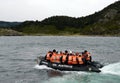 Disembarkation of tourists from the cruise ship 