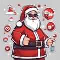 Nice Santa Claus on social networks Royalty Free Stock Photo