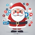 Nice Santa Claus on social networks Royalty Free Stock Photo