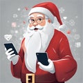 Modern Santa Claus on social media Royalty Free Stock Photo