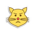 disgruntled cat colored emoji sticker icon. Element of emoji for mobile concept and web apps illustration Royalty Free Stock Photo