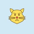 disgruntled cat 2 colored line icon. Simple yellow and brown element illustration. disgruntled cat concept outline symbol design f