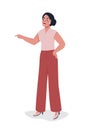 Disgruntled woman semi flat color vector character Royalty Free Stock Photo