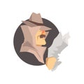 Disguised detective character wearing classic fedora hat avatar