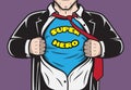 Disguised hidden comic superhero businessman