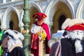 Venice carnival disguised people Doge Palace Italy Royalty Free Stock Photo