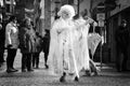 Disguised woman performing on the street Royalty Free Stock Photo