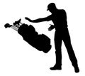 Disgusted Angry Golfer Series - Bad Game Player Throwing Bag