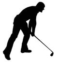 Disgusted Angry Golfer Series - Bad Iron Shot Bashing Club Into Ground Royalty Free Stock Photo