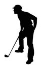 Disgusted Angry Golfer Series - Bad Tee Shot Following Flight of Ball Royalty Free Stock Photo