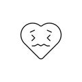 disgusted emoji icon. Element of heart emoji for mobile concept and web apps illustration. Thin line icon for website design and