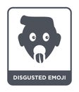 disgusted emoji icon in trendy design style. disgusted emoji icon isolated on white background. disgusted emoji vector icon simple