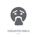 Disgusted emoji icon. Trendy Disgusted emoji logo concept on white background from Emoji collection