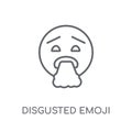 Disgusted emoji linear icon. Modern outline Disgusted emoji logo