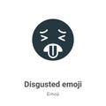 Disgusted emoji vector icon on white background. Flat vector disgusted emoji icon symbol sign from modern emoji collection for