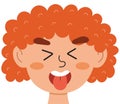 Disgusted emotion face. Little kid clipart with emotional expression