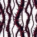 Disgusting horror art and nightmare seamless pattern, vector background. Blackthorn branches with thorns stylish endless