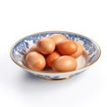 A dish of boiled eggs