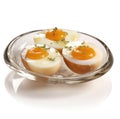 A dish of boiled eggs