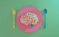Dish with brain idea background