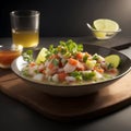 The dish Ceviche on the table