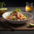 The dish Ceviche on the table