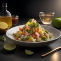 The dish Ceviche on the table