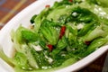 A dish of Chinese national dish, stir-fried lettuce with garlic and chili Royalty Free Stock Photo