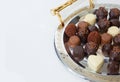 Dish of chocolates Royalty Free Stock Photo