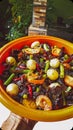A dish consisting of green beans, quail eggs, and ear mushrooms in East Java we call "stir-stir".
