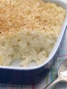 Dish of Creamed Rice Pudding with Nutmeg Royalty Free Stock Photo