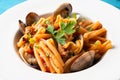 Delicious clam pasta dish Royalty Free Stock Photo