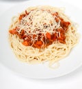 Dish of a delicious italian Spaguetti Royalty Free Stock Photo