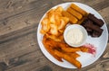 Dish with different snack to beer Royalty Free Stock Photo