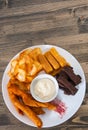 Dish with different snack to beer Royalty Free Stock Photo